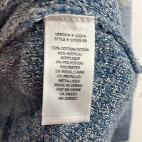 Vintage Northern Reflections 1/4" Zip Blue Pullover Mock-Neck Sweater - Picture 4 of 5